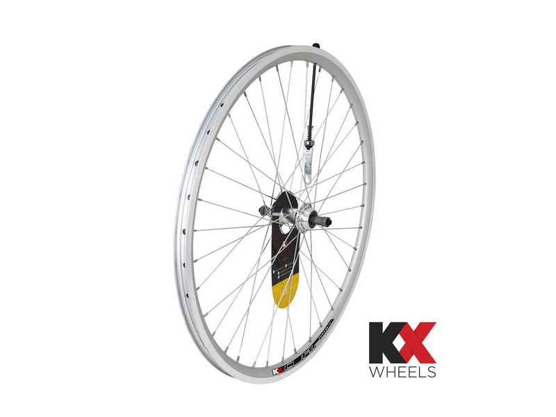 KX Wheels MTB 26" Doublewall Q/R Screw On Wheel Rim Brake (Rear) SILVER click to zoom image