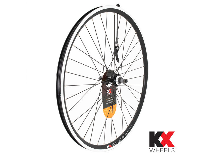 KX Wheels MTB 27.5" 650B Doublewall Q/R Screw On Wheel Rim Brake in Black (Rear) click to zoom image