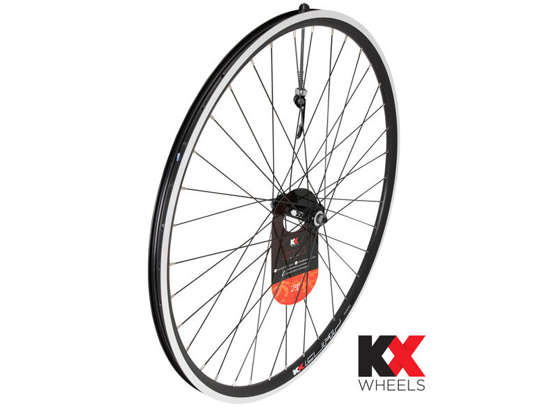 KX Wheels MTB 29" 29er Doublewall Q/R Wheel Rim Brake in Black (Front) click to zoom image