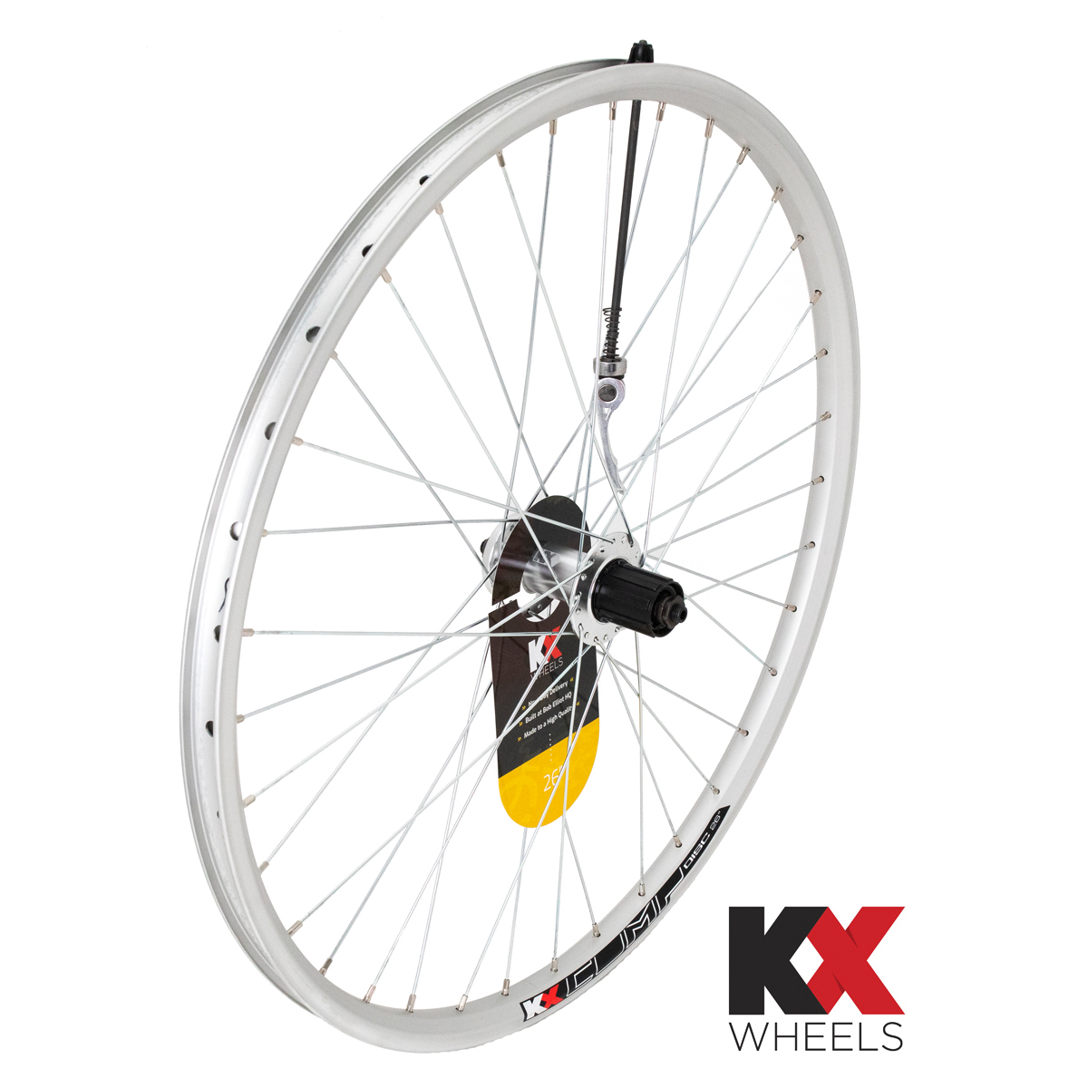 KX Wheels MTB 26 Doublewall Q R Cassette Wheel Disc Brake Rear SILVER 59.99 PARTS ACCESSORIES Wheels