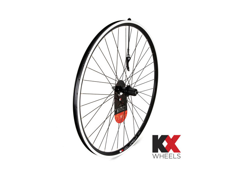 KX Wheels MTB 29" 29er Doublewall Q/R Cassette Wheel Rim Brake in Black (Rear) click to zoom image