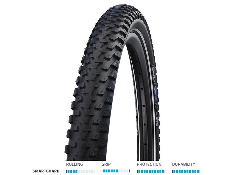SCHWALBE Marathon Plus Perf Smart DGrd 29x2.60 Blk/R E50 click to zoom image