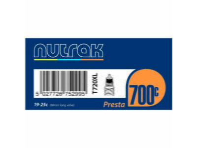 NUTRAK 700 x 19 - 25C Presta 80 mm long valve inner tube