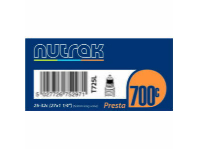 NUTRAK 700 x 25 - 32C Presta 60 mm long valve inner tube